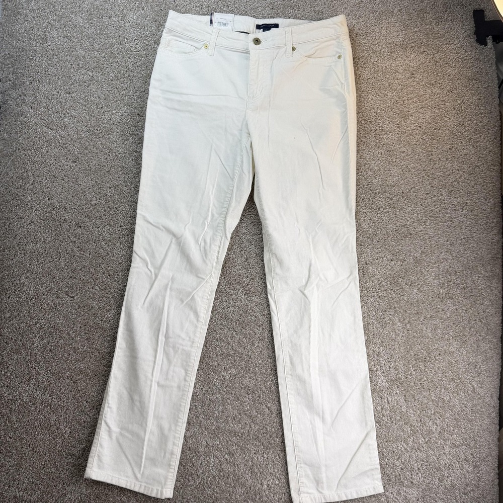 Tommy Hilfiger Straight Jeans Womens 6 Light Wash White Stretch Denim Pants